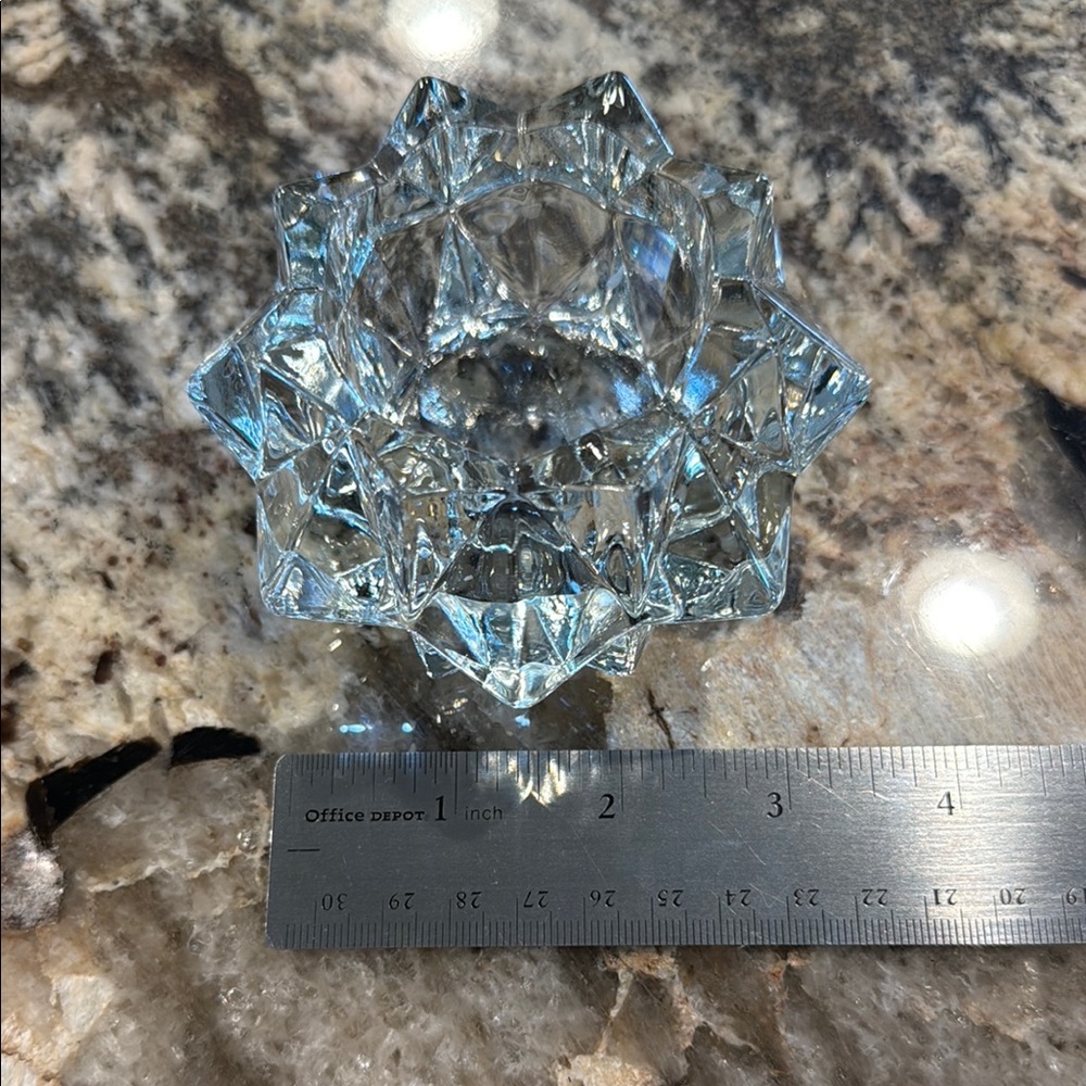 #1 Vintage AVON Diamond Star Pattern Glass Candle Holder. - Picture 2 of 2